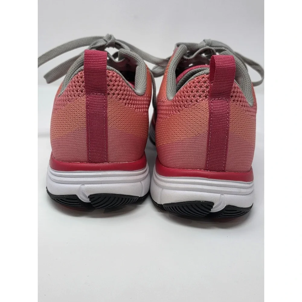 Apex A7200 Women's Athletic Walking Shoes Size 11 Wide Coral Orange Gray